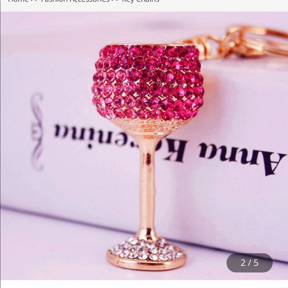 Super Cute Wineglass Handbag Backpack Purse Keychain - Picture 3 of 7